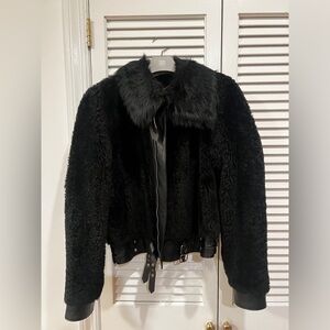 Coach black shearling jacket
